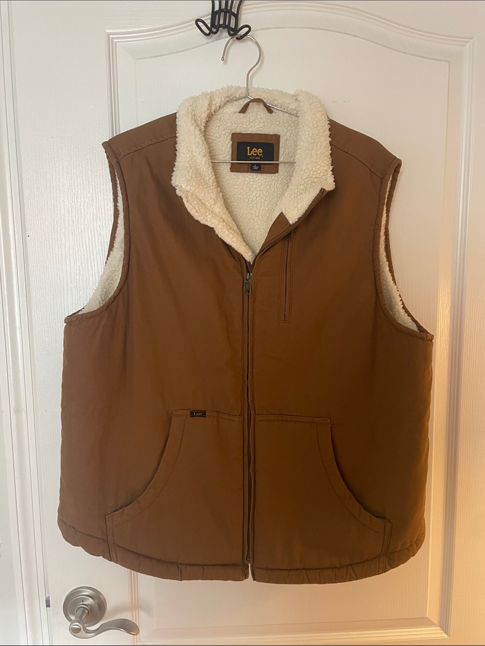Lee Brown Quilted Sherpa-Lined Men's Vest